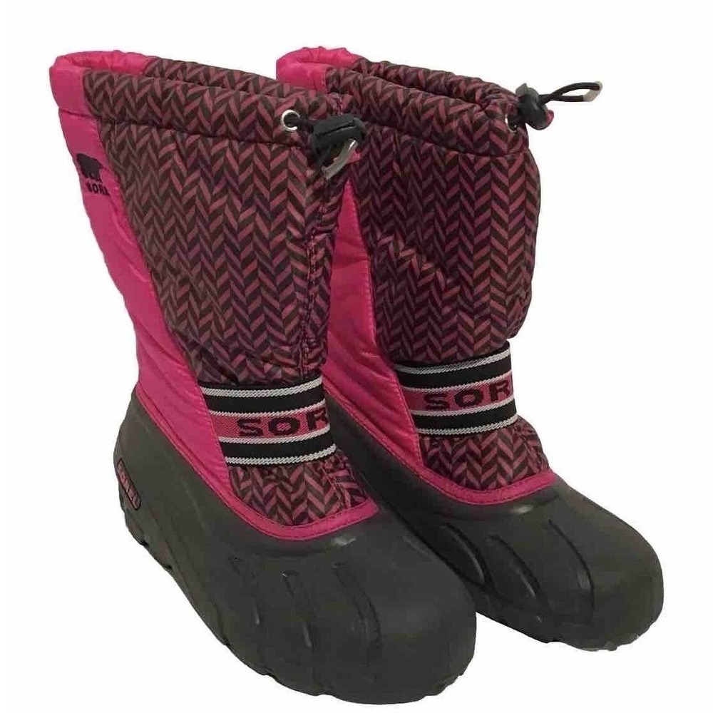 Sorel Girls Waterproof Insulated‎ Winter Snow Boots Pink Black US 5 EU 36